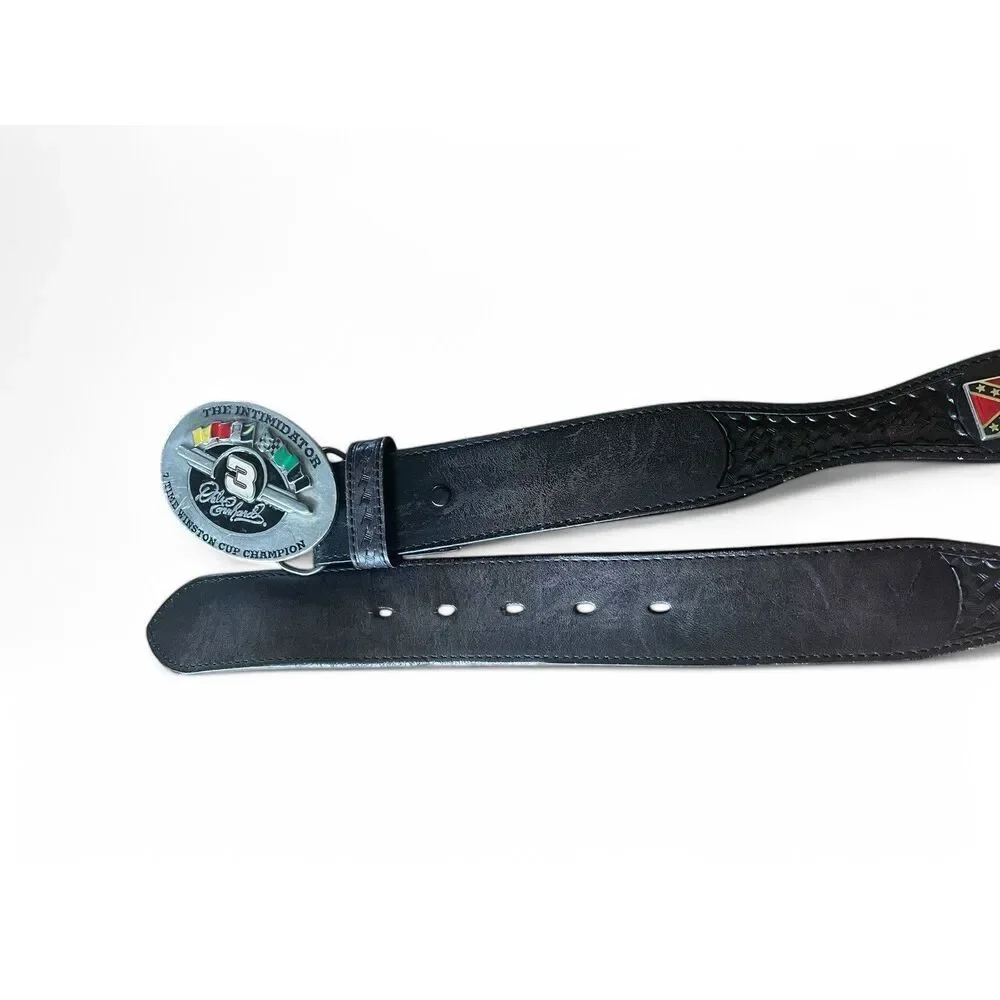 DALE EARNHARDT BELT BUCKLE Men’s Belt Vintage Black Genuine Leather Men's 40